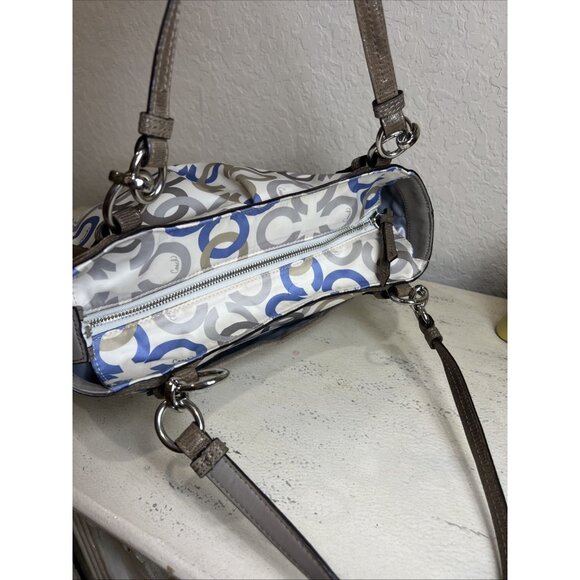 COACH (2012) ALEXANDRA SIGNATURE CHAIN LINK MULTICOLOR SHOULDER TOTE BAG
